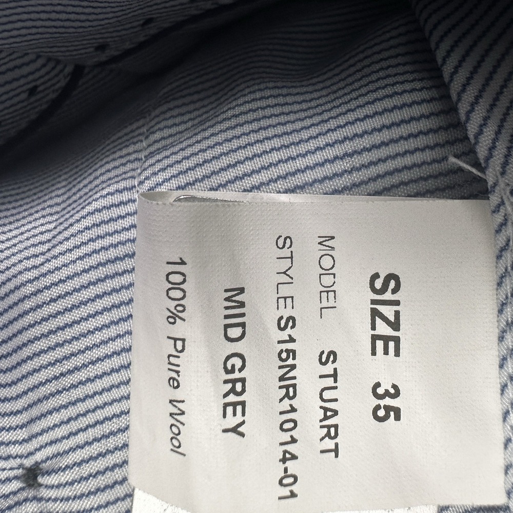Santorelli Stuart Pants 35x31 Mid Grey 100% Pure Wool Dress Trousers - Picture 8 of 9